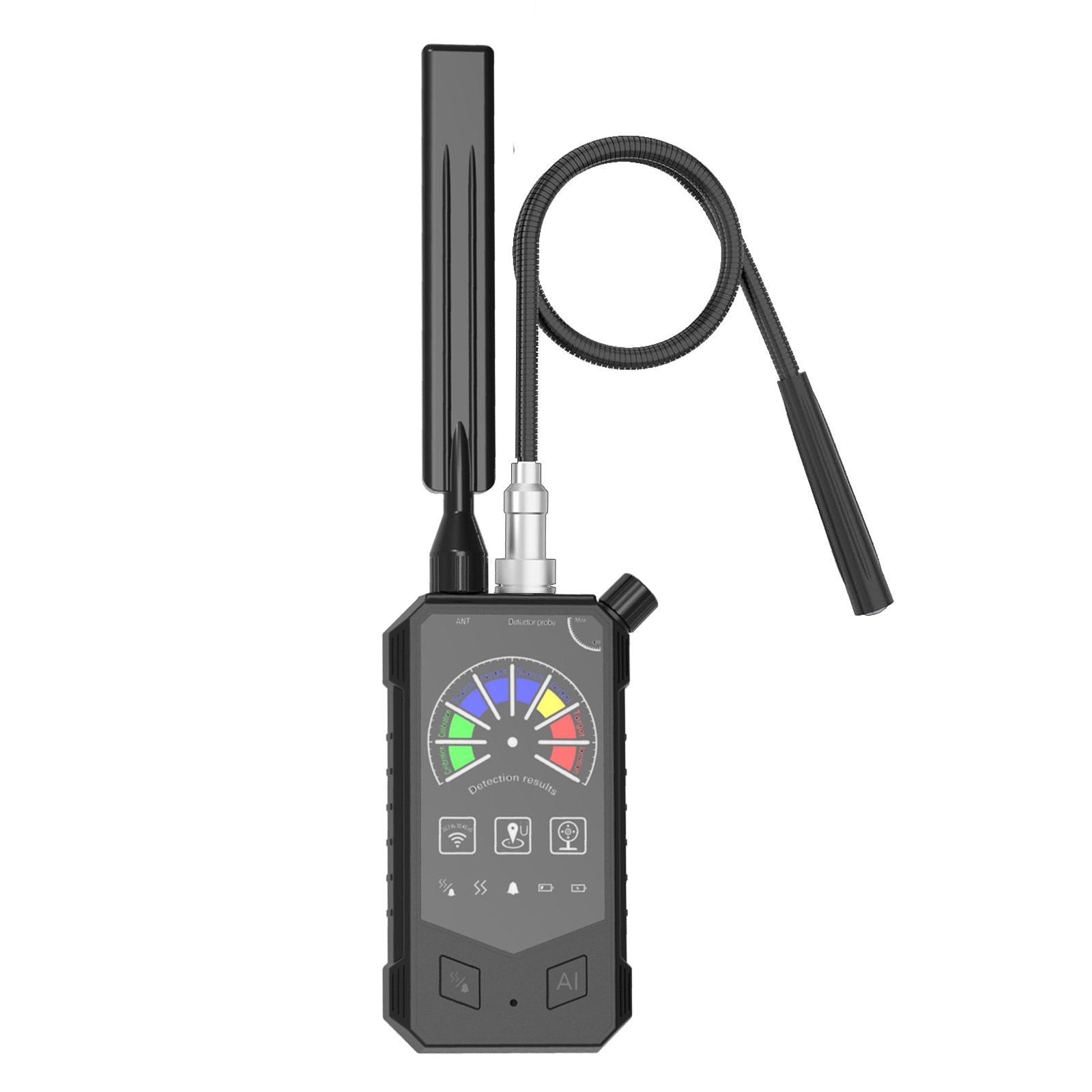 1 3-in-1 Hidden Camera Detector, Anti Spy Bug GPS Tracker Finder, Portable RF Signal Magnetic Field Detection Device for Hotel, Car, Office